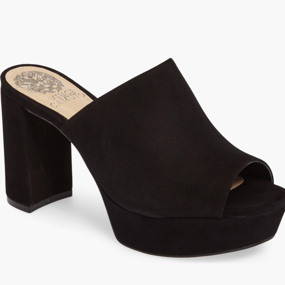 Vince Camuto black platform mule